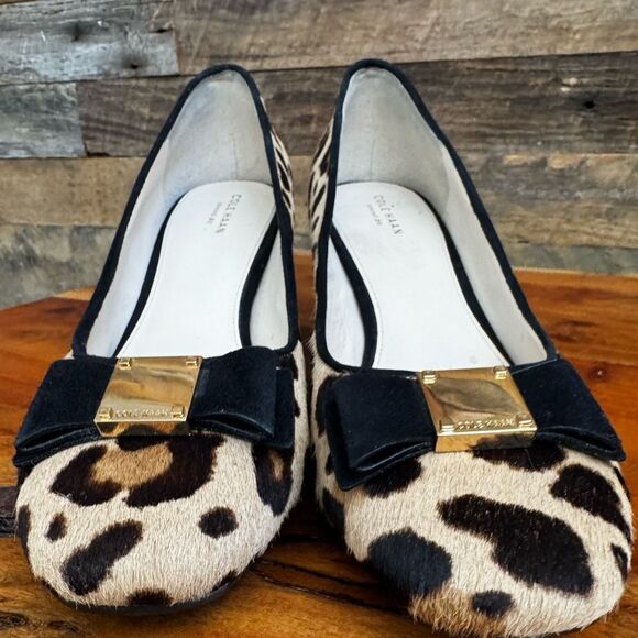 Cole Haan Cheetah Block Heels | Real Fur | New Without Box | Size 10B - Picture 3 of 8